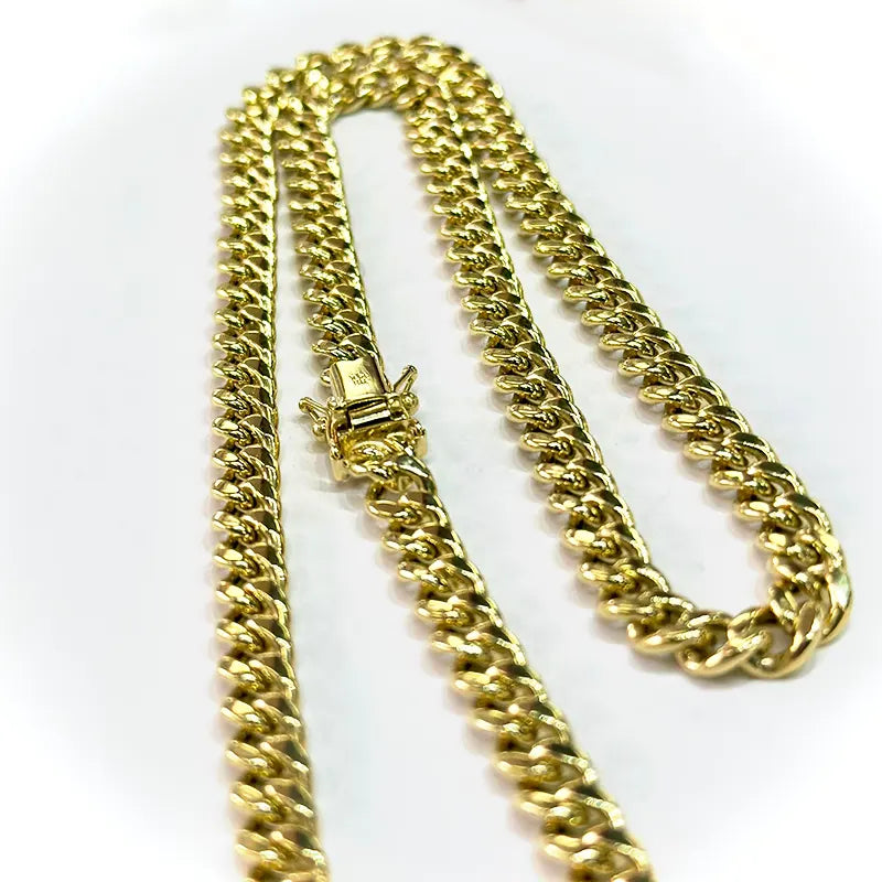 14K Yellow Gold Hollow Miami Cuban Chain