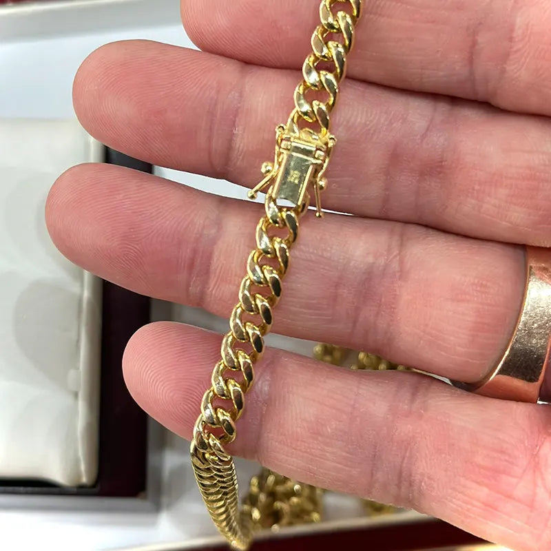 14K Yellow Gold Hollow Miami Cuban Chain