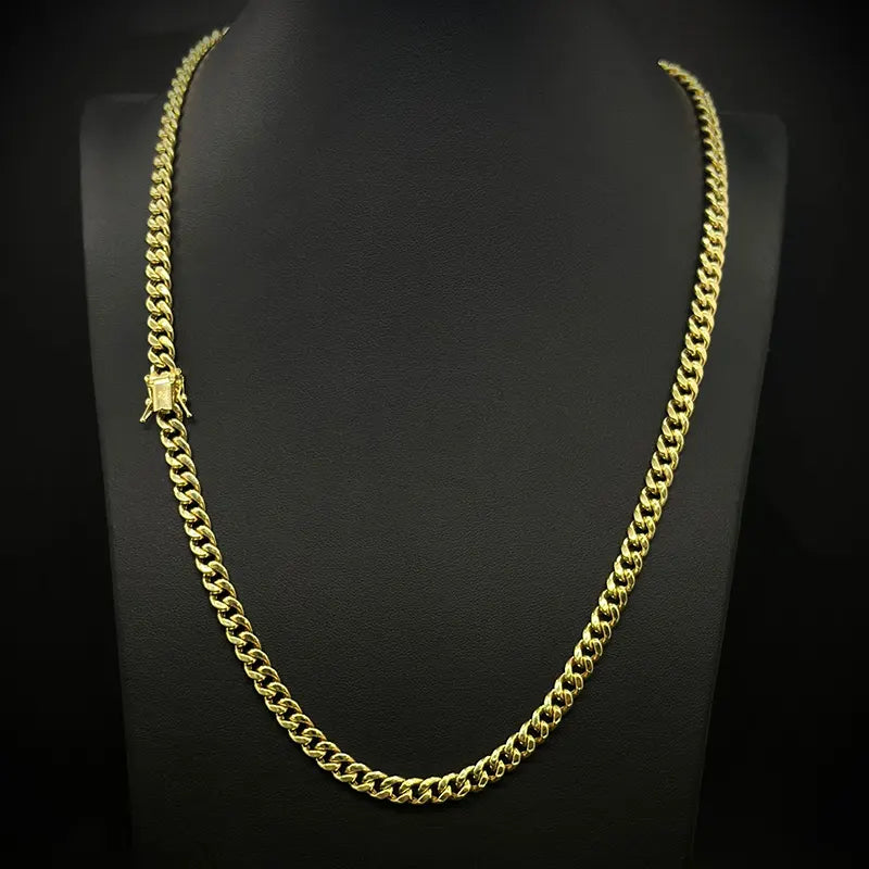 14K Yellow Gold Hollow Miami Cuban Chain